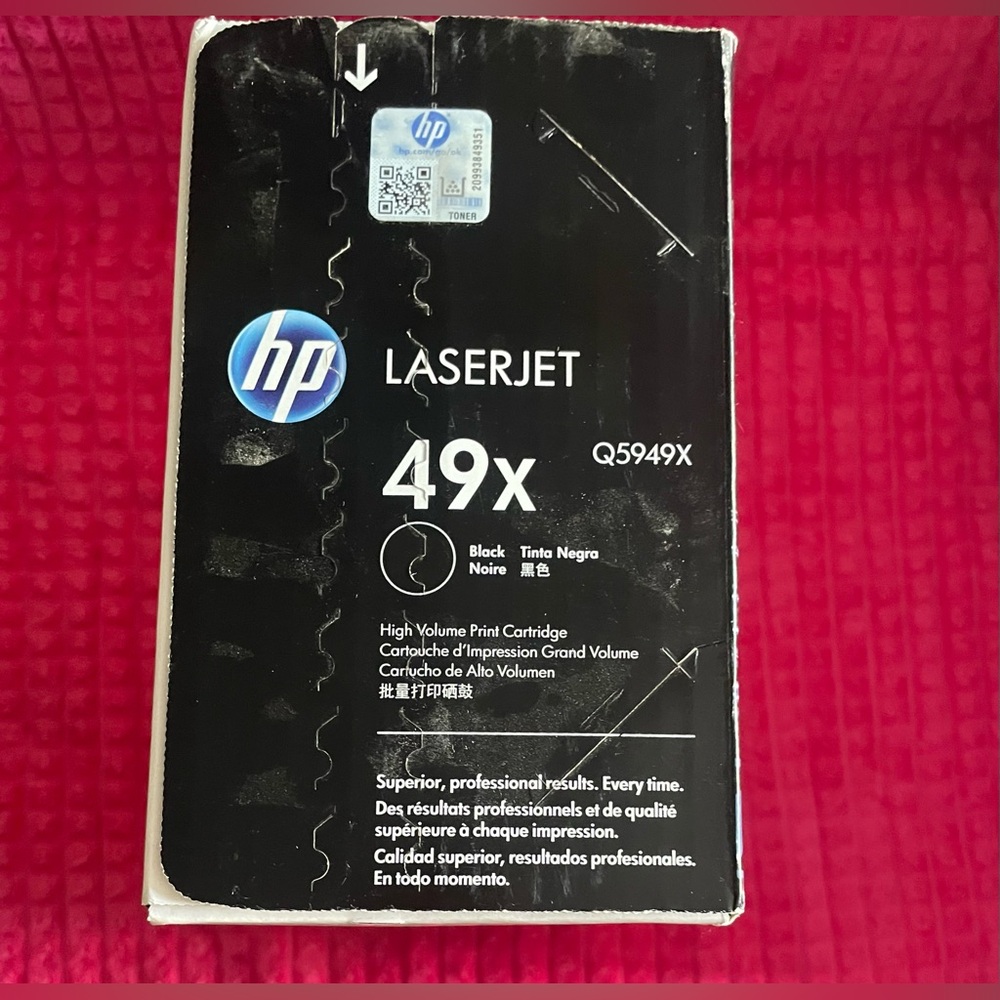 H P Laser Jet 49X Black Tone Cart ridge (Q5949X) Professional Grade